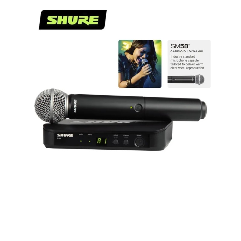 Shure Mic Mv7 - Mikrofon Sistem Nirkabel Shure BLX24 untuk