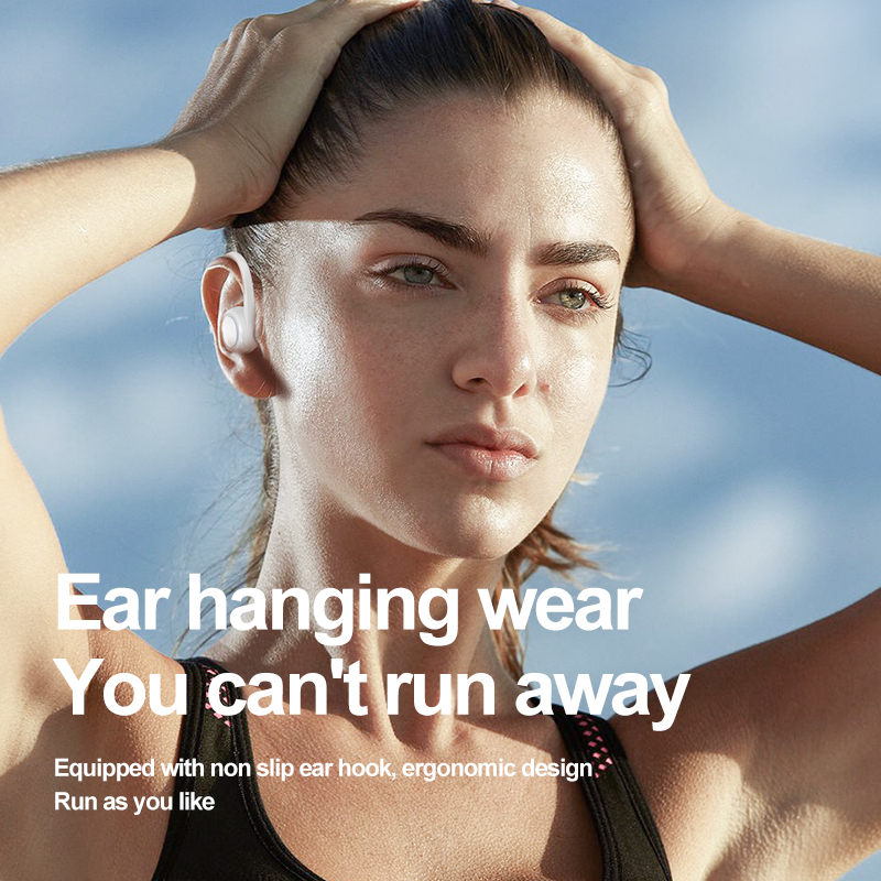 Headset Bluetooth Mini Single- - Sports Earphone Hook ulasan dan harga