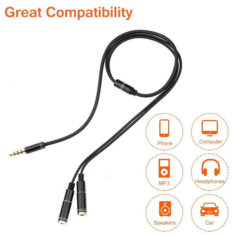 3.5Mm Mic Y Mobile Audio Split - Earphone Splitter Jack ulasan dan harga